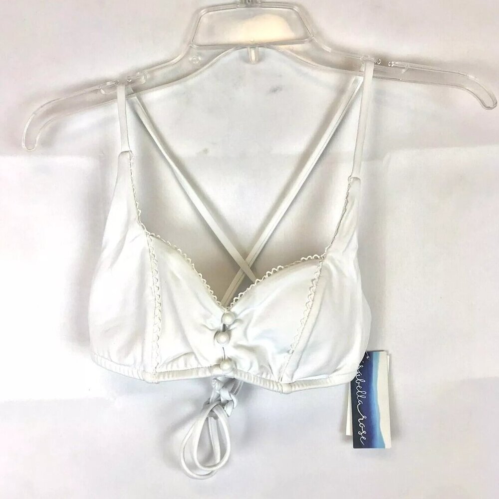 Isabella Rose Women’s Removable Cups White String Bikini Top Size Medium